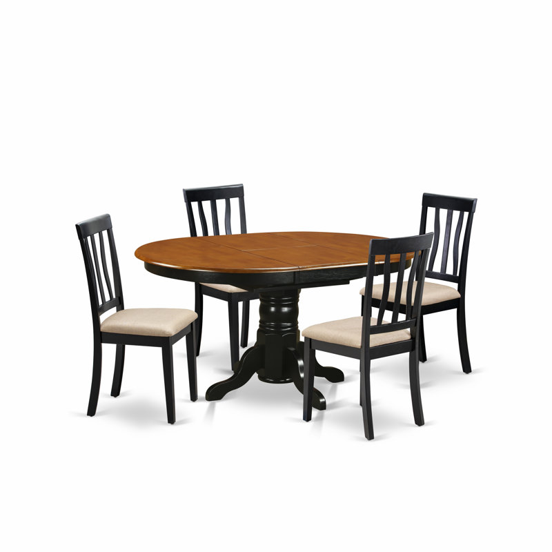 Alcott Hill Emmaline Butterfly Leaf Solid Rubberwood Dining Set Reviews Wayfair